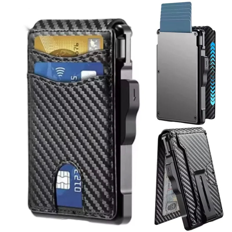 Men's Magnetic Metal Card Holder Wallet