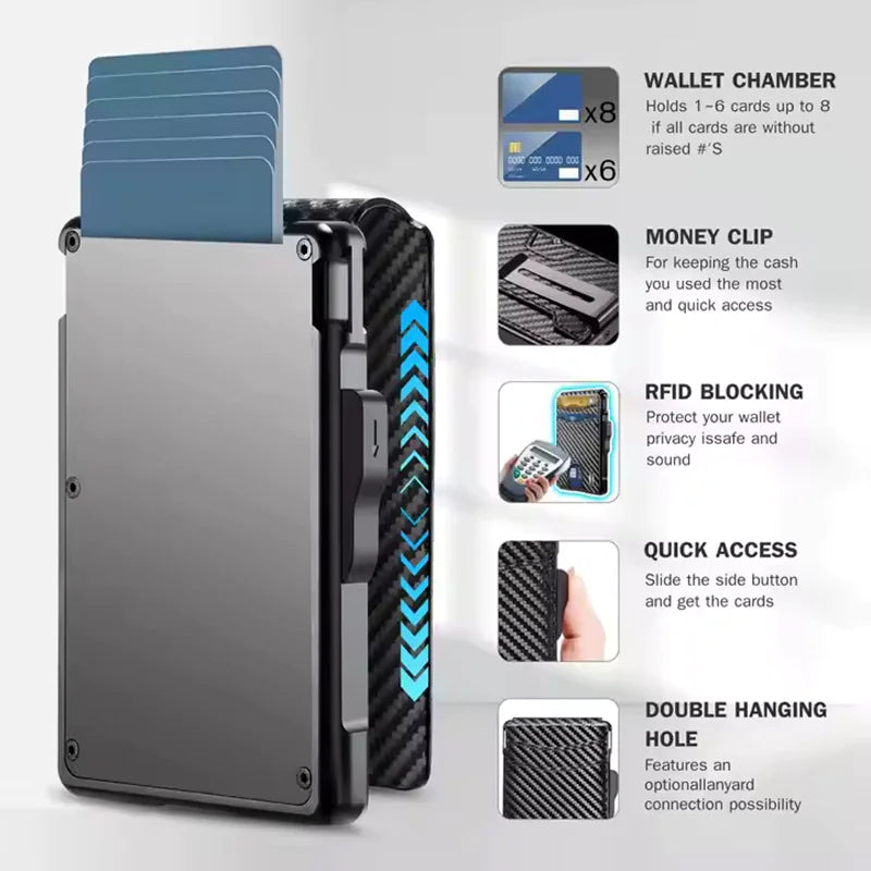 Men's Magnetic Metal Card Holder Wallet