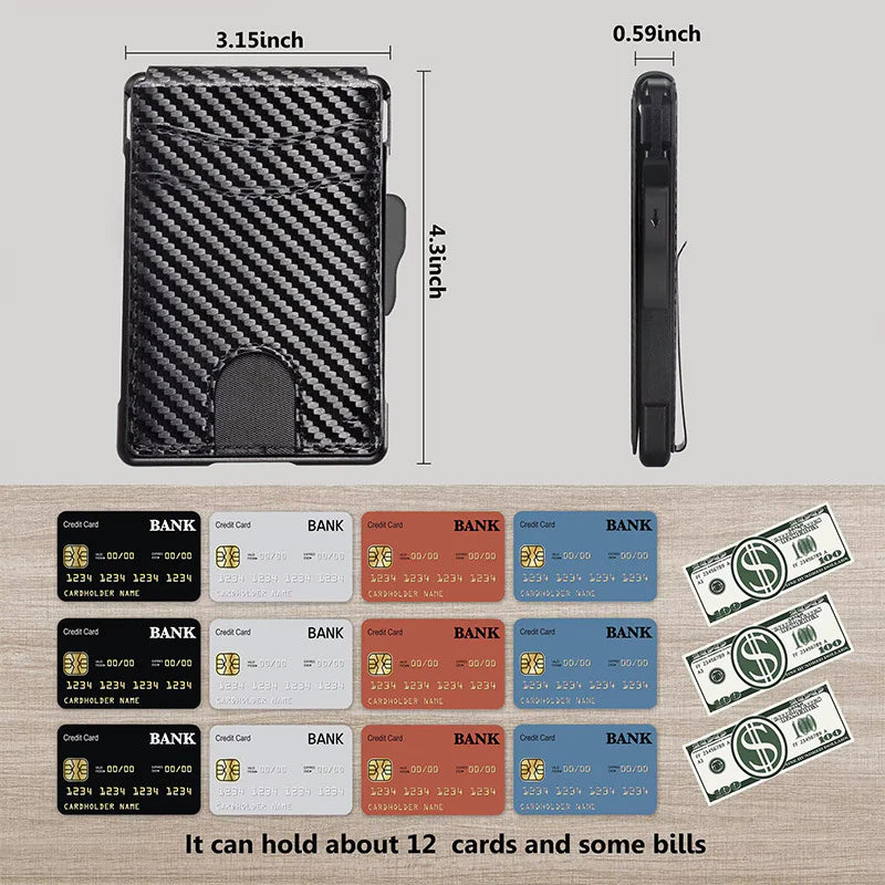 Men's Magnetic Metal Card Holder Wallet