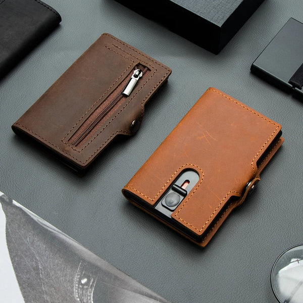 Sleek Leather Wallet with Tracker