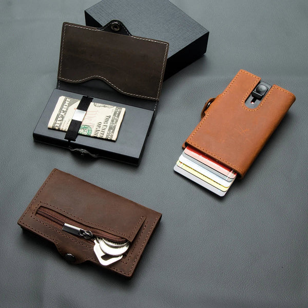 Sleek Leather Wallet with Tracker